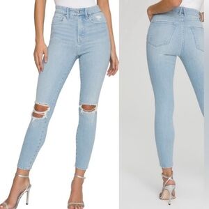 Good American Light Wash Ripped Jeans
